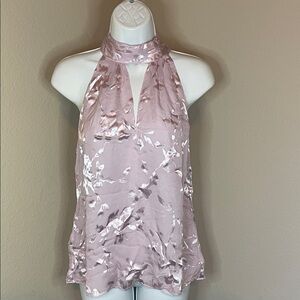 White House Black Market Blush Satin Halter Top